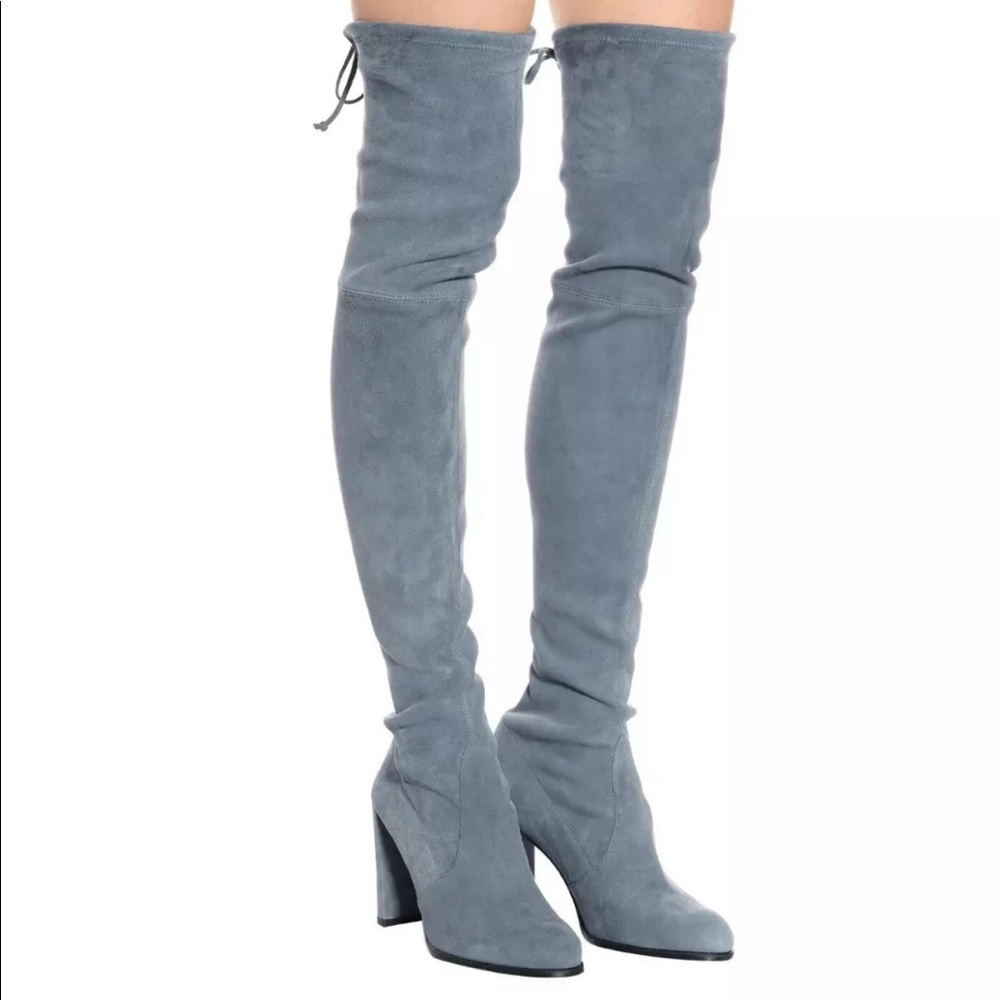 Stuart Weitzman Denim Suede Hiline OTK Knee boots
